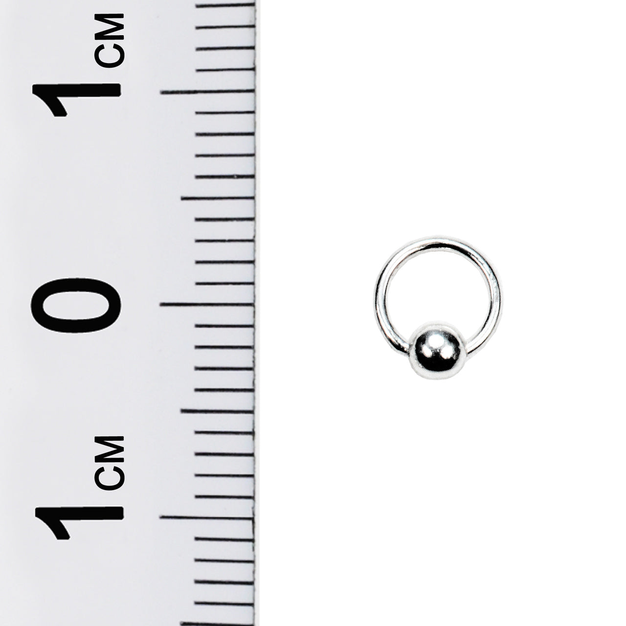 Nailpiercing Ring mit Silberkugel