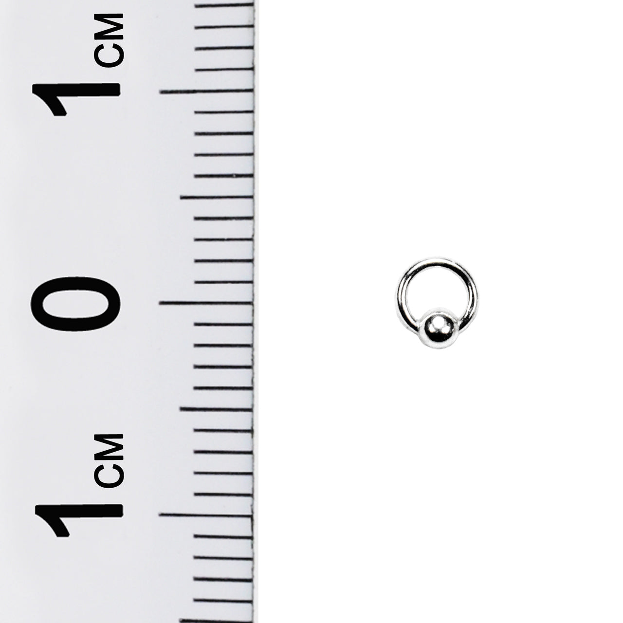 Nailpiercing Mini-Ring mit Silberkugel
