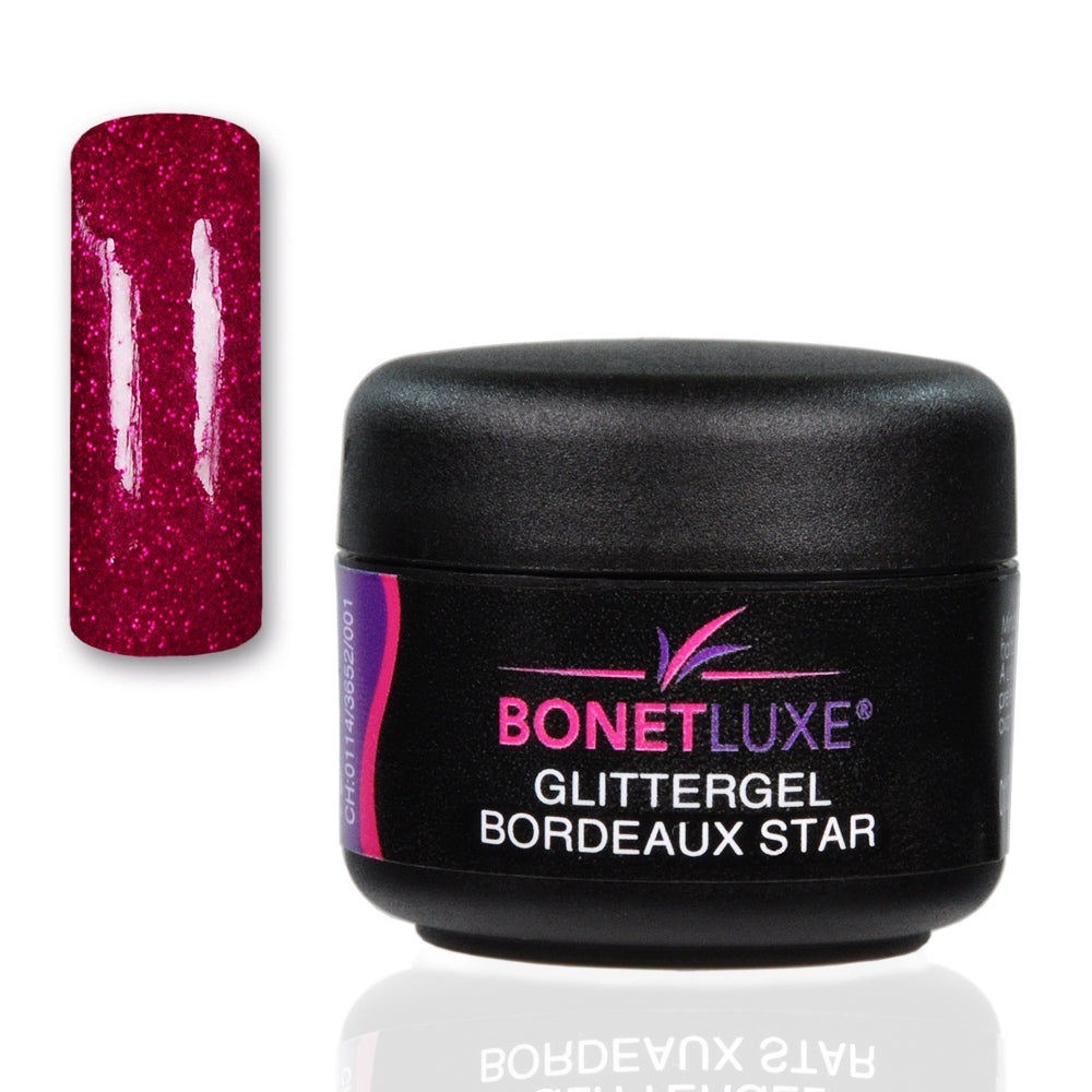 Bonetluxe Glittergel Bordeaux Star