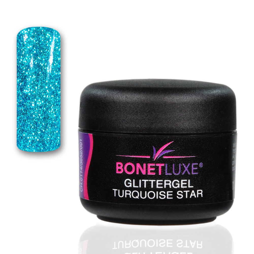 Bonetluxe Glittergel Turquoise Star