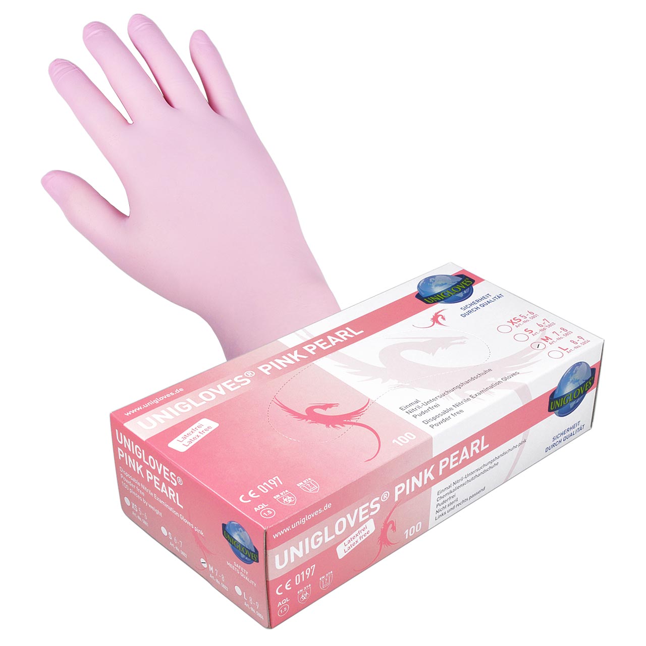Nitril Handschuhe pink 100 Stück